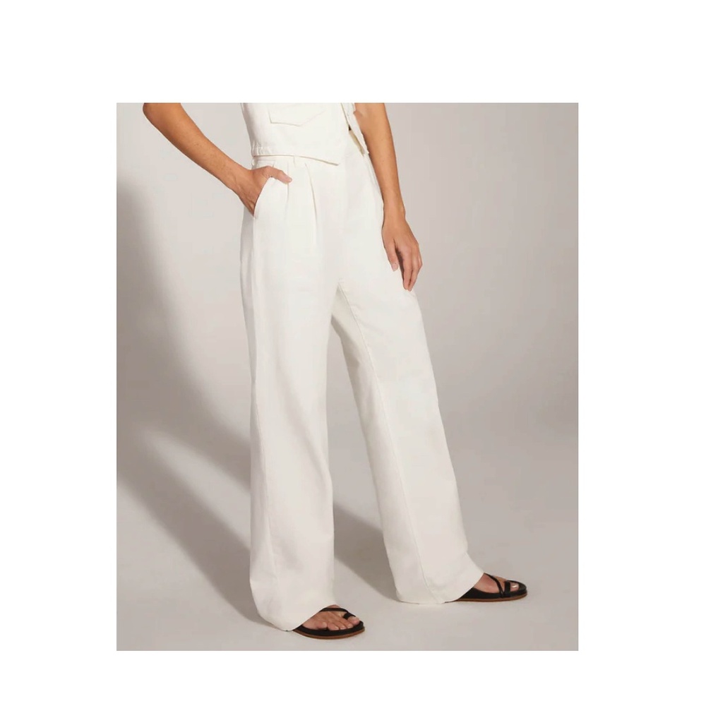Favorite Daughter Wide-Leg High-Rise White Trousers